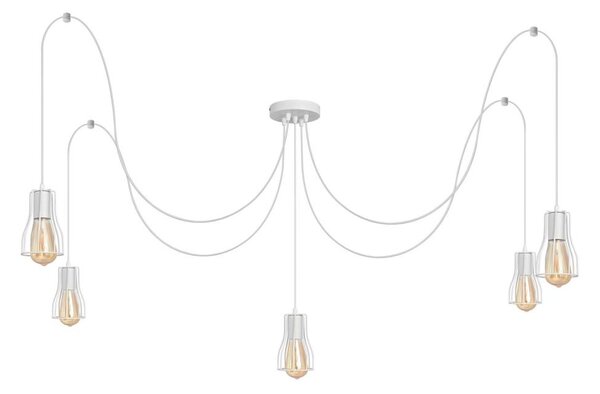 Luster na lanku TUBE LONG 5xE27/10W/230V biela