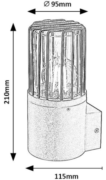 Rabalux 77083 - Vonkajšie nástenné svietidlo HAREN 1xE27/60W/230V IP54 čierna