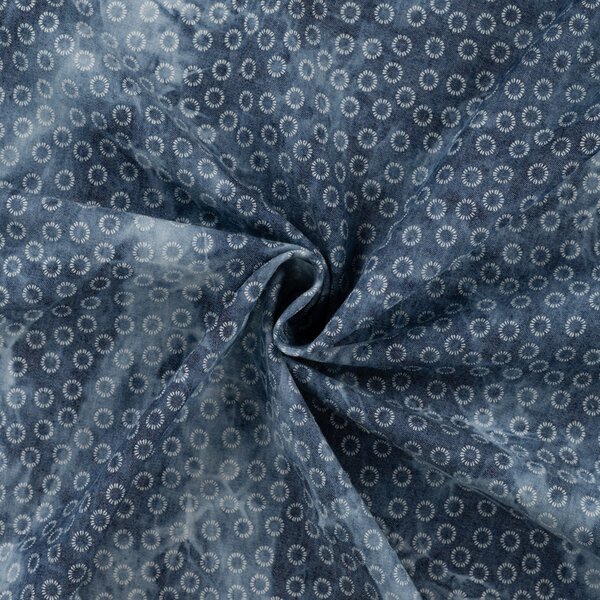 Metráž Šatovka Chambray - Denim kruhy