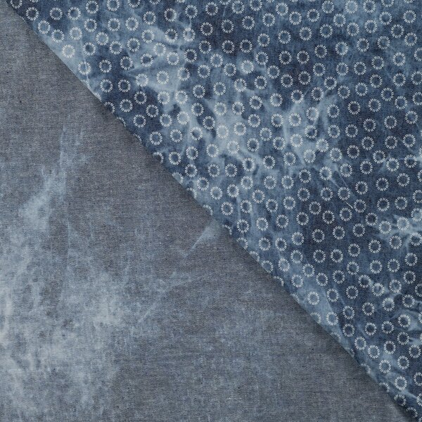 Metráž Šatovka Chambray - Denim kruhy