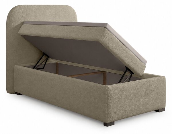Jednolôžková boxspring posteľ s úložným priestorom Gavin 90x200 - béžová