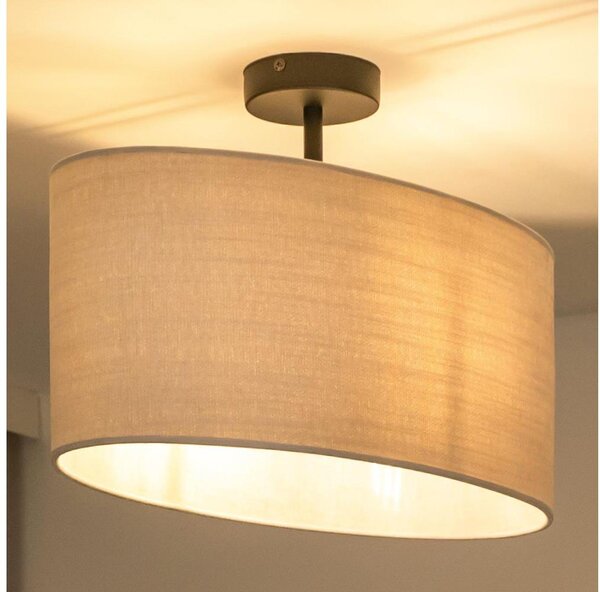 Duolla - Prisadený luster OVAL 1xE27/15W/230V šedá