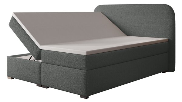 Jednolôžková boxspring posteľ s úložným priestorom Gavin 120x200 - sivá