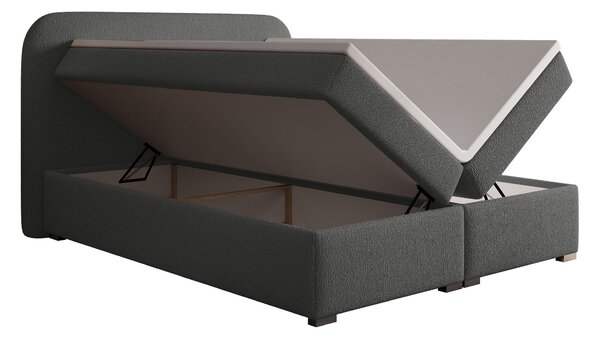 Jednolôžková boxspring posteľ s úložným priestorom Gavin 120x200 - sivá