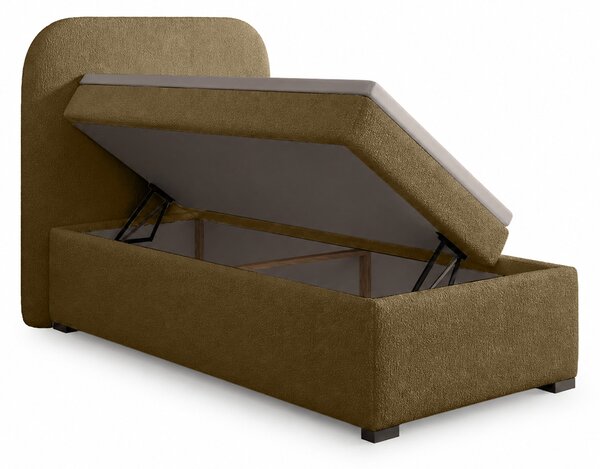 Jednolôžková boxspring posteľ s úložným priestorom Gavin 90x200 - hnedá