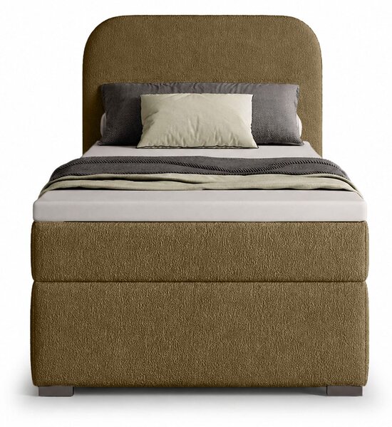 Jednolôžková boxspring posteľ s úložným priestorom Gavin 90x200 - hnedá