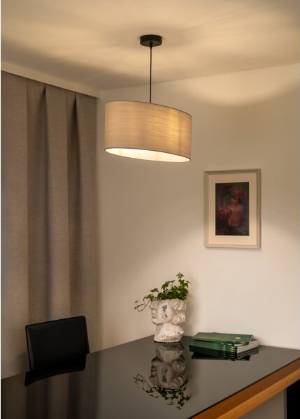 Duolla - Luster na lanku OVAL 1xE27/15W/230V šedá