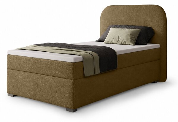 Jednolôžková boxspring posteľ s úložným priestorom Gavin 90x200 - hnedá