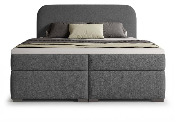 Jednolôžková boxspring posteľ s úložným priestorom Gavin 120x200 - sivá