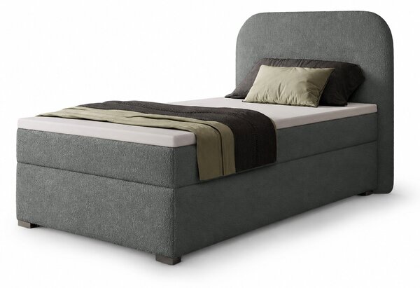 Jednolôžková boxspring posteľ s úložným priestorom Gavin 90x200 - sivá