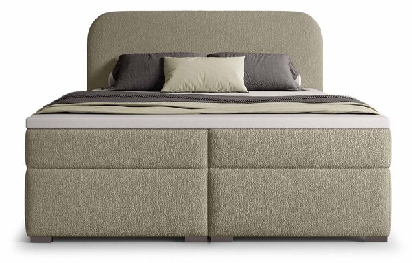 Jednolôžková boxspring posteľ s úložným priestorom Gavin 120x200 - béžová