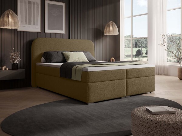 Jednolôžková boxspring posteľ s úložným priestorom Gavin 120x200 - hnedá