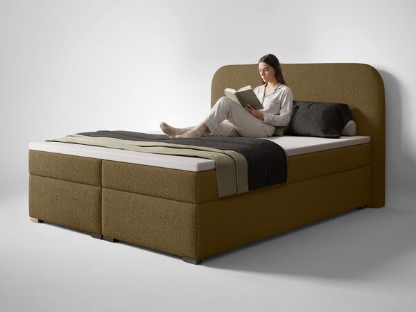 Jednolôžková boxspring posteľ s úložným priestorom Gavin 120x200 - hnedá