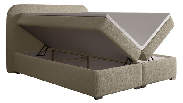 Jednolôžková boxspring posteľ s úložným priestorom Gavin 120x200 - béžová