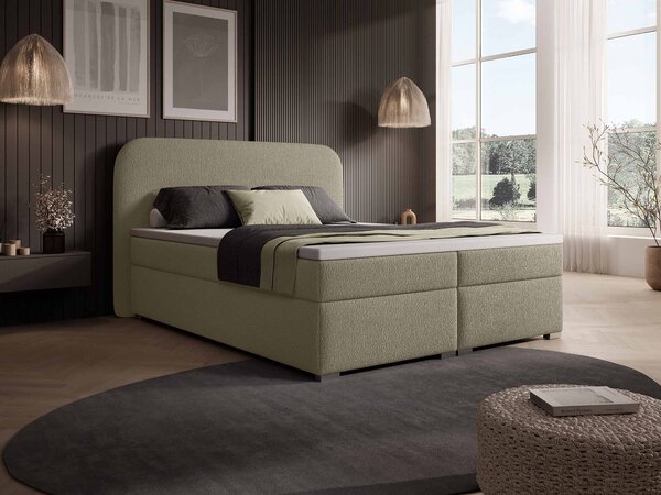 Jednolôžková boxspring posteľ s úložným priestorom Gavin 120x200 - béžová