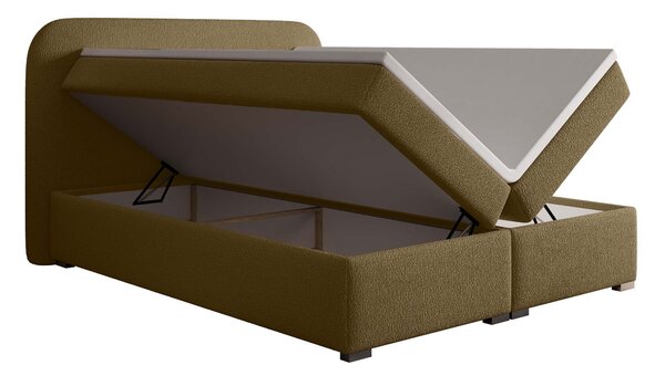Jednolôžková boxspring posteľ s úložným priestorom Gavin 120x200 - hnedá
