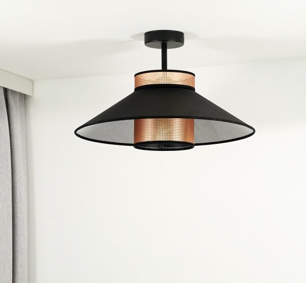 Duolla - Prisadený luster RIO SHINY 1xE27/15W/230V pr. 45 cm čierna/medená