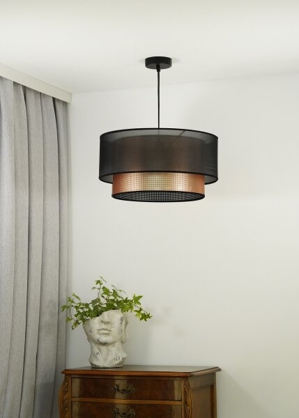 Duolla - Luster na lanku COPPER SHINY 1xE27/15W/230V pr. 45 cm hnedá/medená