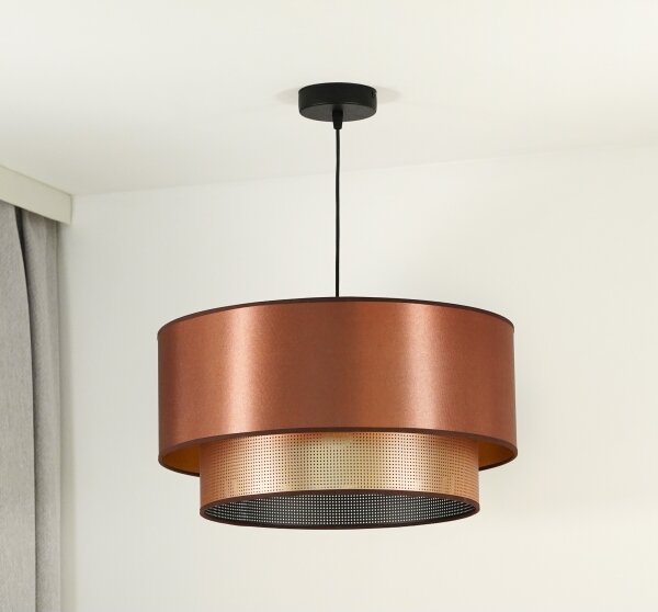 Duolla - Luster na lanku COPPER SHINY 1xE27/15W/230V pr. 45 cm medená