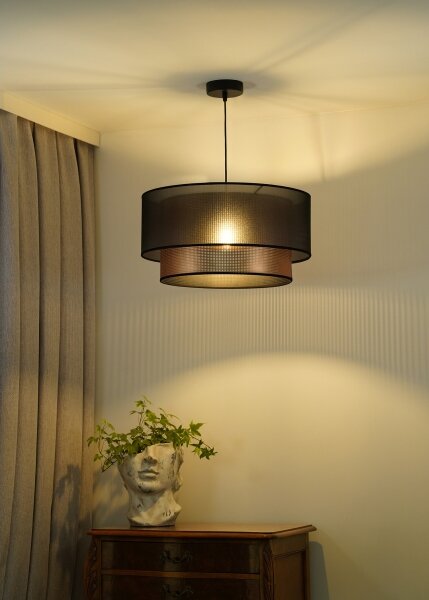 Duolla - Luster na lanku COPPER SHINY 1xE27/15W/230V pr. 45 cm hnedá/medená