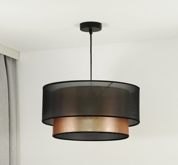 Duolla - Luster na lanku COPPER SHINY 1xE27/15W/230V pr. 45 cm hnedá/medená