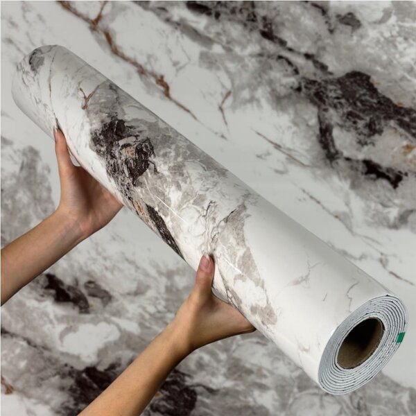 Samolepiaci panel na stenu TPM0000003, cena za kus, rozmer 280 cm x 60 cm, mramor sivo-čierny, IMPOL TRADE
