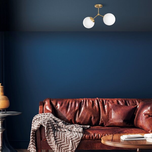 Biele/v mosadznej farbe stropné svietidlo so skleneným tienidlom 15x44 cm Damar – Opviq lights