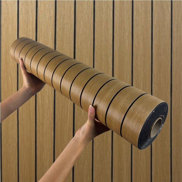 Samolepiace lamely na stenu TPW0001037, cena za kus, rozmer 280 cm x 60 cm, hnedé, IMPOL TRADE