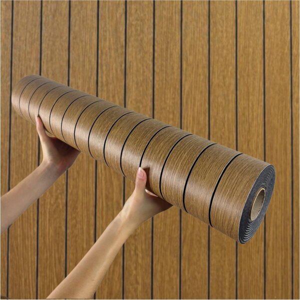 Samolepiace lamely na stenu TPW0508979, cena za kus, rozmer 280 cm x 60 cm, tmavo hnedé, IMPOL TRADE