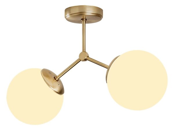 Biele/v mosadznej farbe stropné svietidlo so skleneným tienidlom 15x44 cm Damar – Opviq lights
