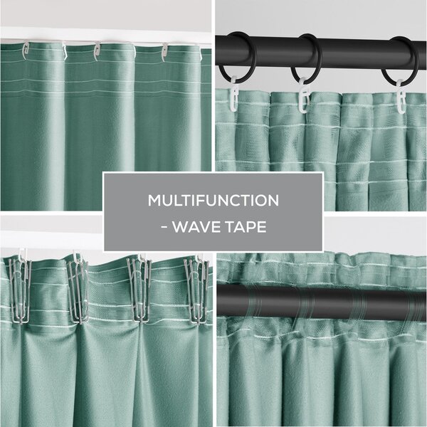 Svetlozelený zamatový dimout záves 140x245 cm Pleat – Restilo