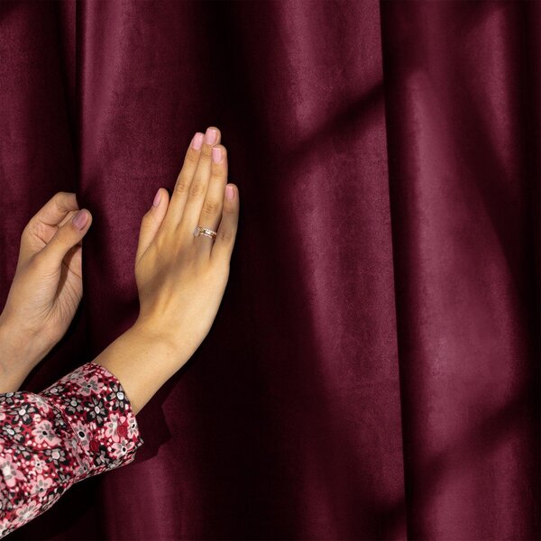 Vínovočervený zamatový dimout záves 140x245 cm Pleat – Restilo