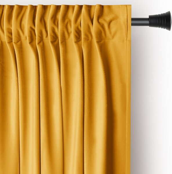 Žltý zamatový dimout záves 140x245 cm Pleat – Restilo