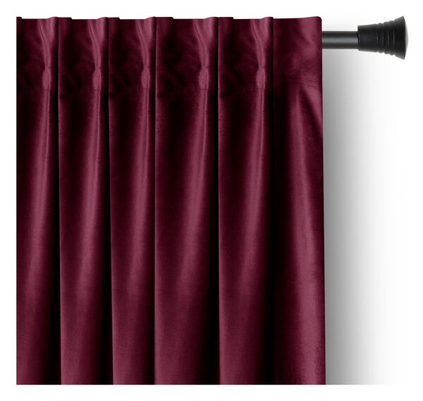 Vínovočervený zamatový dimout záves 140x245 cm Pleat – Restilo