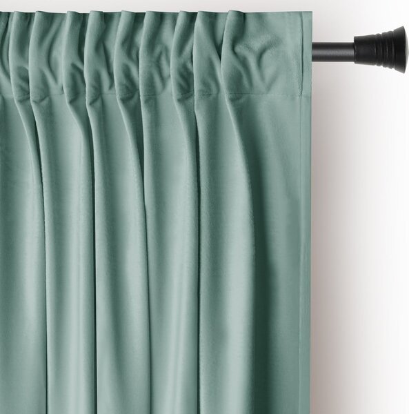 Svetlozelený zamatový dimout záves 140x245 cm Pleat – Restilo