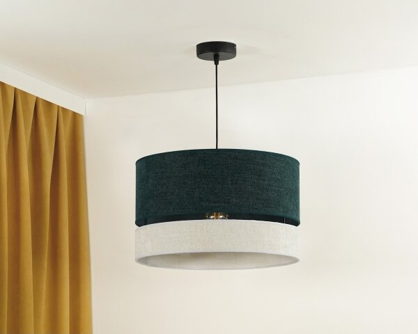 Duolla - Luster na lanku DOUBLE 1xE27/15W/230V pr. 40 cm zelená/šedá
