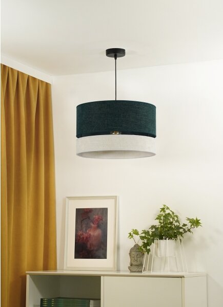 Duolla - Luster na lanku DOUBLE 1xE27/15W/230V pr. 40 cm zelená/šedá