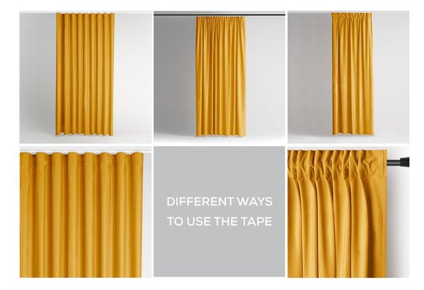 Žltý zamatový dimout záves 140x245 cm Pleat – Restilo