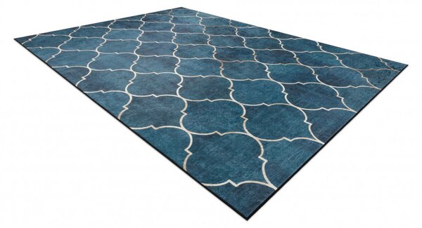 Dywany Łuszczów , Kusový koberec ANDRE Maroccan trellis 1181 blue, 160x220, modrá, chodba / predsieň