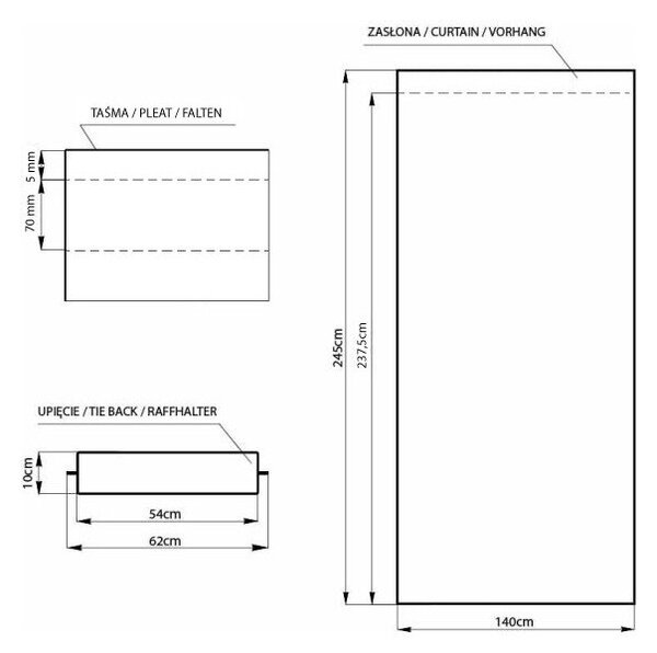 Tmavomodrý dimout záves 140x245 cm Kierra – Restilo