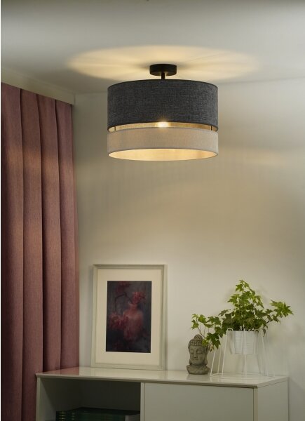Duolla - Prisadený luster DOUBLE 1xE27/15W/230V pr. 40 cm šedá