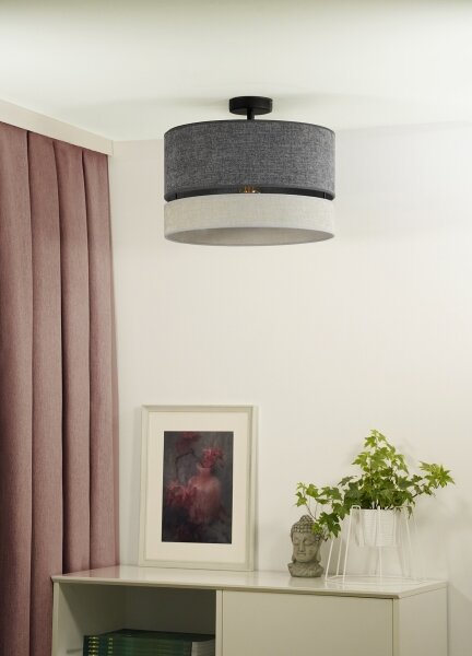 Duolla - Prisadený luster DOUBLE 1xE27/15W/230V pr. 40 cm šedá