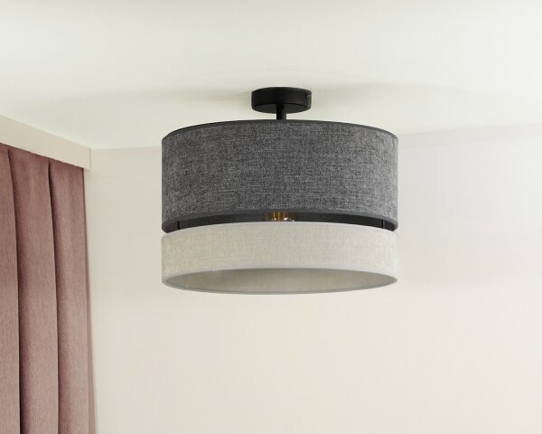 Duolla - Prisadený luster DOUBLE 1xE27/15W/230V pr. 40 cm šedá