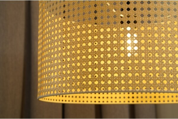 Duolla - Luster na lanku ROLLER RATTAN 1xE27/15W/230V pr. 45 cm béžová