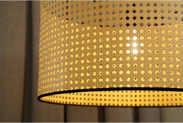 Duolla - Prisadený luster ROLLER RATTAN 1xE27/15W/230V pr. 45 cm béžová/čierna