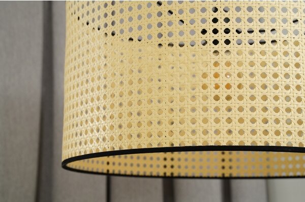 Duolla - Prisadený luster ROLLER RATTAN 1xE27/15W/230V pr. 45 cm béžová/čierna