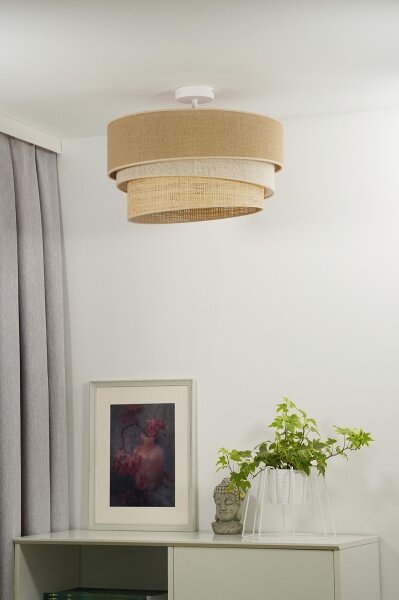 Duolla - Prisadený luster YUTE TRIO 1xE27/15W/230V pr. 45 cm hnedá/šedá/béžová