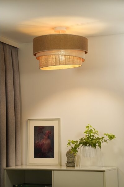 Duolla - Prisadený luster YUTE TRIO 1xE27/15W/230V pr. 45 cm hnedá/šedá/béžová