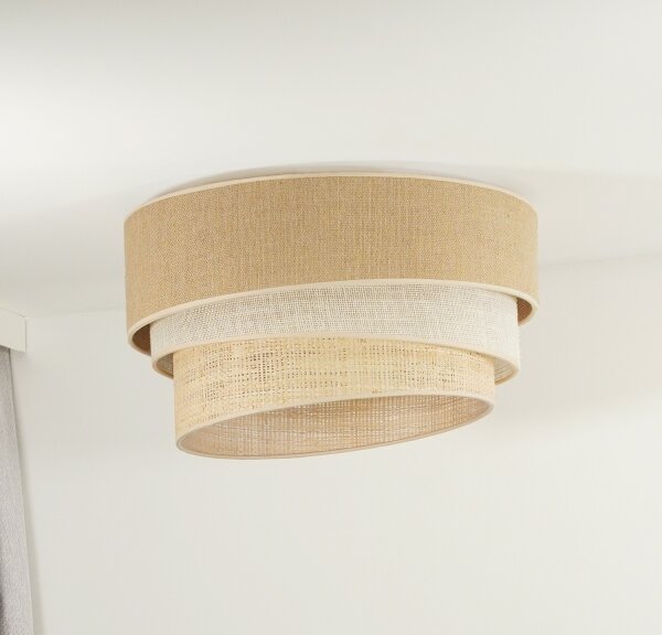 Duolla - Stropné svietidlo YUTE TRIO 1xE27/15W/230V pr. 45 cm hnedá/šedá/béžová