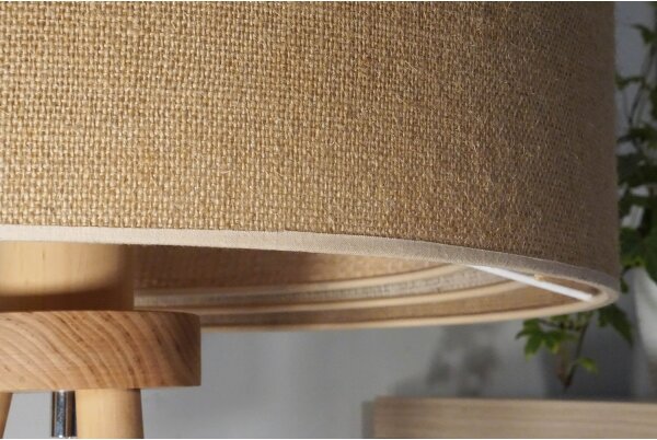 Duolla - Stolná lampa YUTE TRIO 1xE27/15W/230V pr. 25 cm hnedá/šedá/béžová